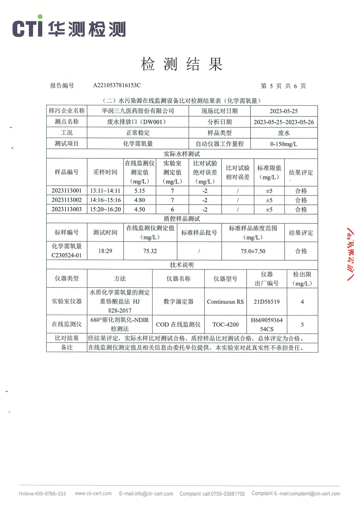 win必赢总部1季度废水在线监测设备比对检测汇报_Page11